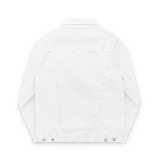WHITE PREMIUM DENIM JACKET by DRIP PANJAB